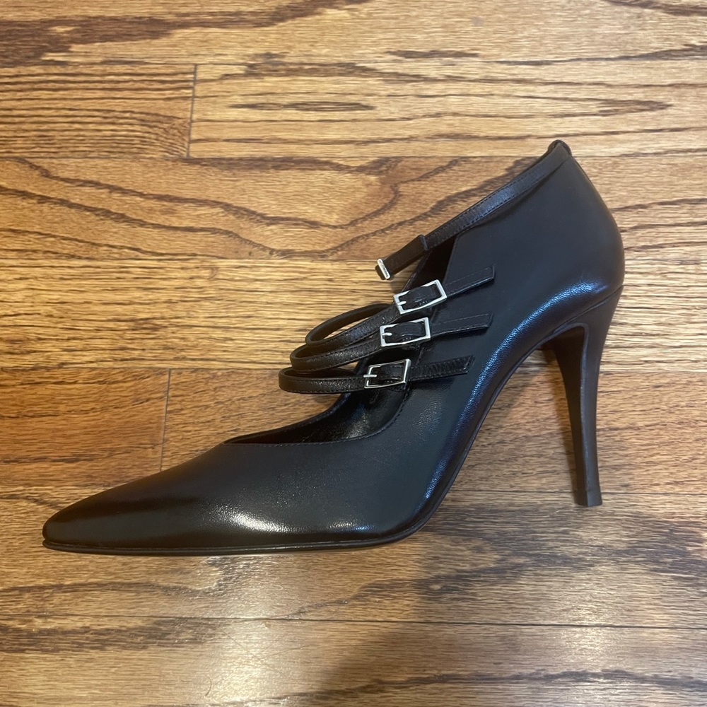 Rena Lange Black Leather Ankle Booties